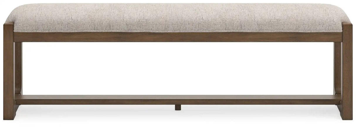 Cabalynn - Large Uph Dining Room Bench - Oatmeal / Light Brown