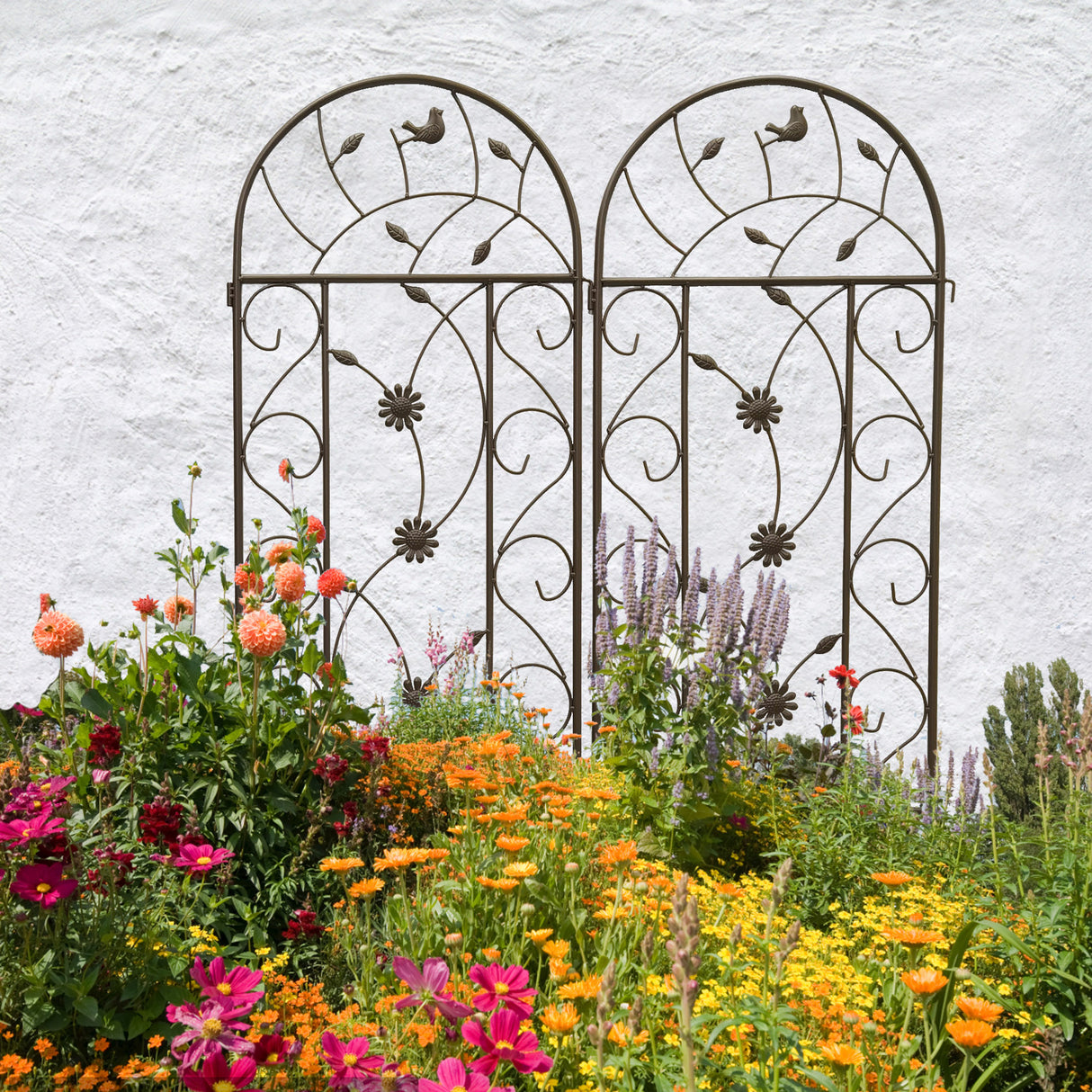 2 Pack Metal Garden Trellis 86.7" x 19.7"