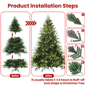 4ft Pre-Lit Artificial Christmas Tree with 150 Warm Lights