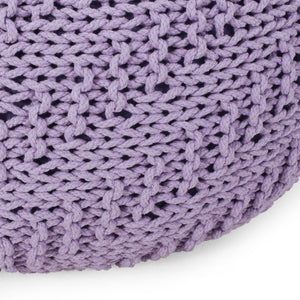 Bordeaux - Knitted Round Pouf Ottoman