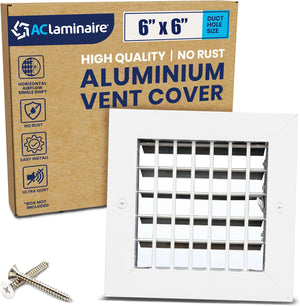 AC Register Vent Cover 6X6 inch - Adjustable Aluminum Grille