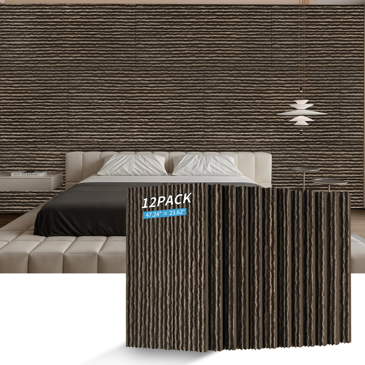 3D Faux Stone Wall Panels - 12 PCS PU Wainscoting