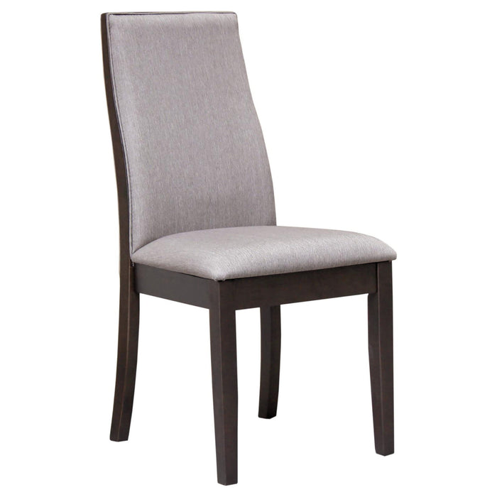 Upholstered Dining Chair Set of 2 with Ergonomic Back - Taupe/Brown
