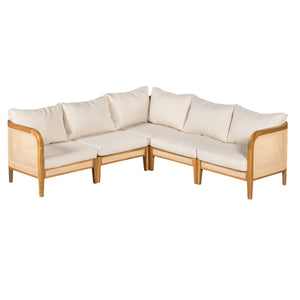 Kirkby Outdoor 5 Seater V-Shaped Acacia Wood Sofa