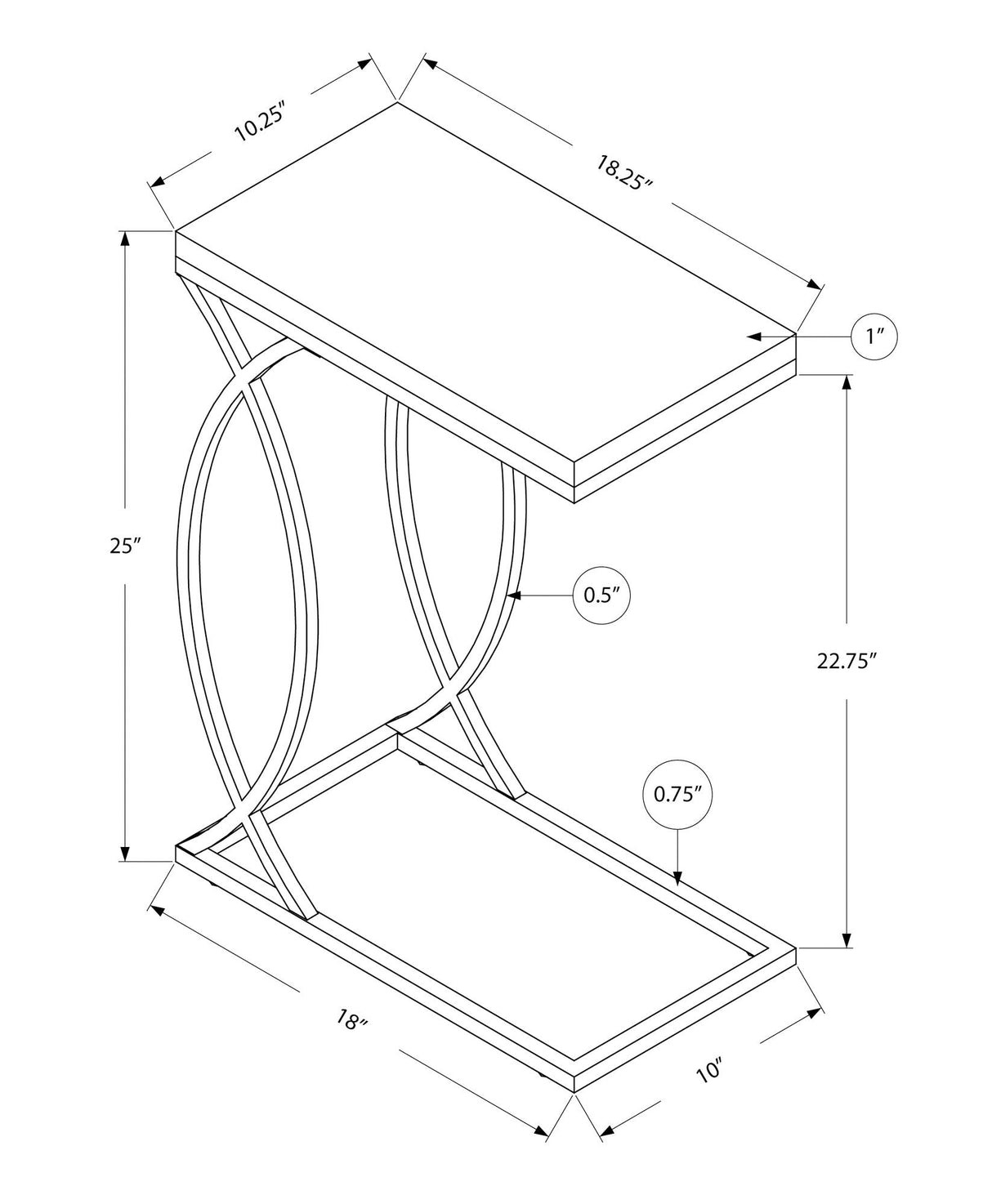 Accent Table, C - Shaped, Contemporary & Modern Design - Best Buy Furniture