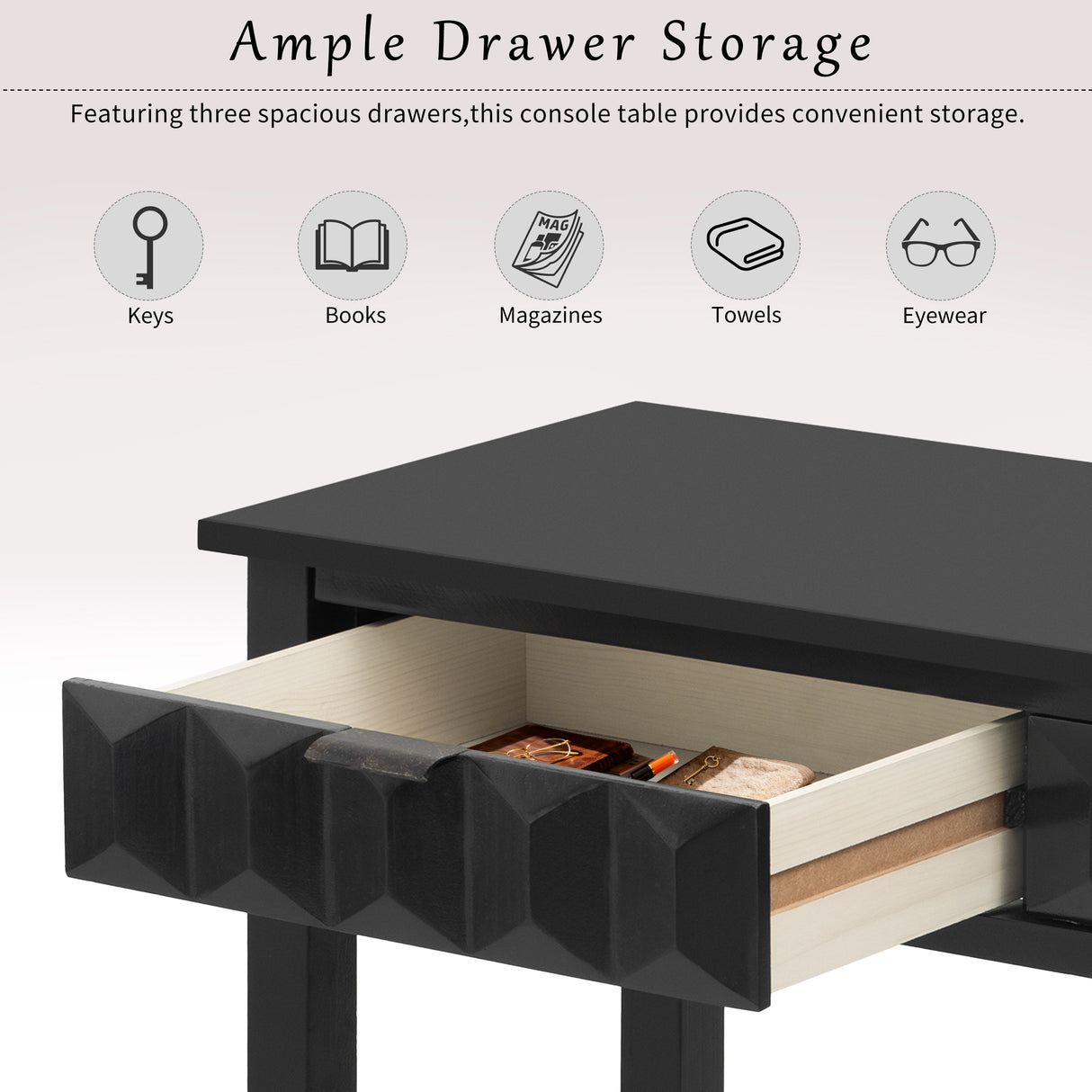 U_Style 58.3'' Fir Veneer Entryway Table