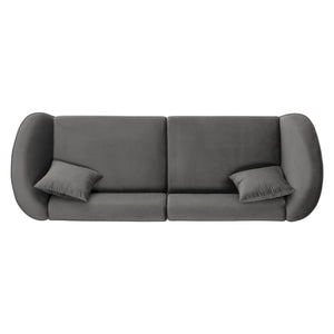 87" Curved Contemporary Sofa in Gray