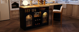 U_STYLE Sideboard with Extendable Tabletop and Wine Rack