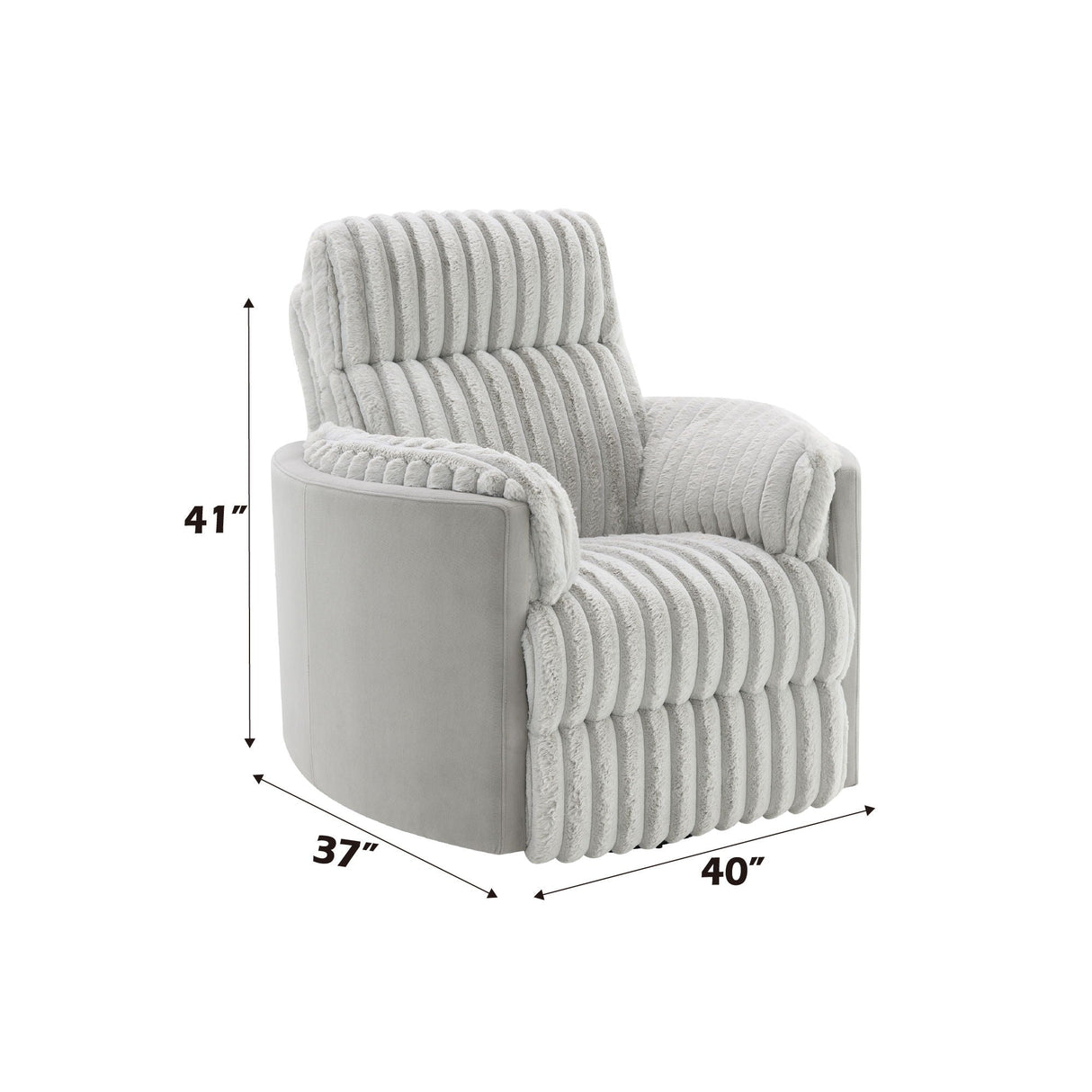 Emee - Corduroy Glider Recliner With Swivel - Gray - Best Buy Furniture