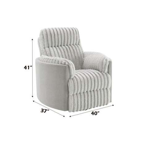 Emee - Corduroy Glider Recliner With Swivel - Gray - Best Buy Furniture