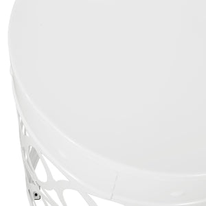 Outdoor Metal Large End Table, Modern Design