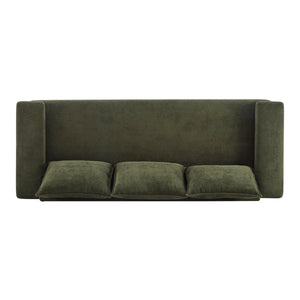 Algora 84.5 in. 3 Seater Modern Upholstered Velvet Sofa, Moss