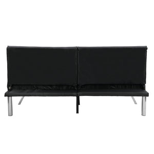 Contemporary Wood Frame Sofa Bed With Stainless Legs - Black