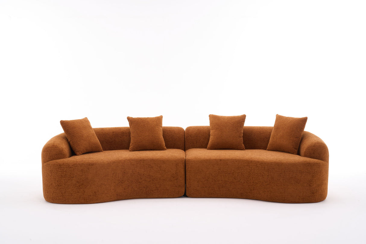 4 Seater Sofa With Fabric, 30D, 60 Hardness Full Sponge, 4 Pillow For Living Room, Home Furniture Sleeper Sectional Sofa For Apartment