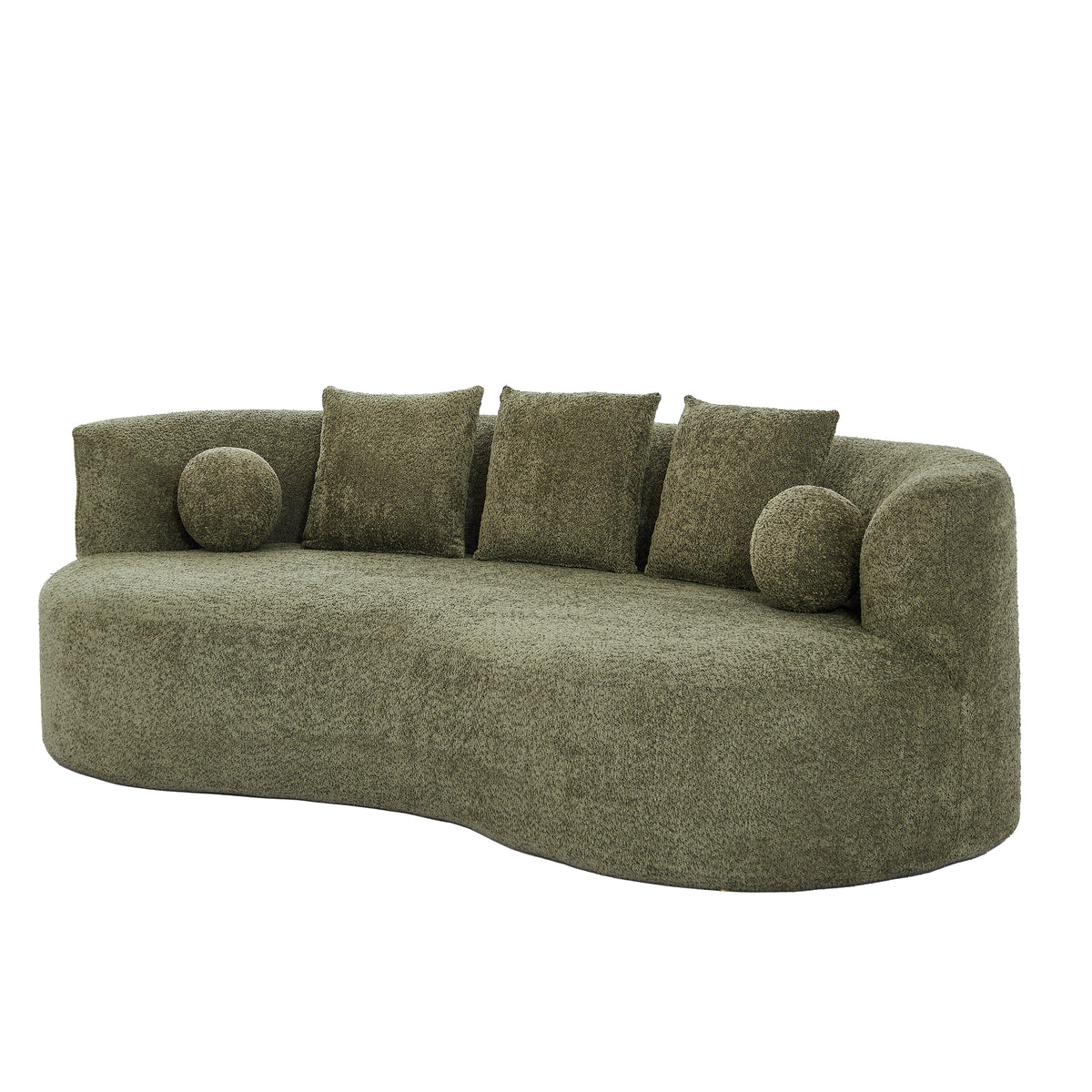 90 in. Curved Modern Boucle Sofa