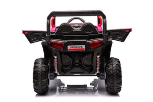 12V7A*1 30W*4 Four-Wheel Drive Seat One Button Start, Forward And Backward, High And Low Speed, Music, Front Light, Power Display, Two Doors Can Open, 2.4G R / C, Seat Belt Four Wheel Absorber