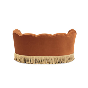 Clara 34.5" Scalloped Pet Sofa Bed, Medium, Burnt