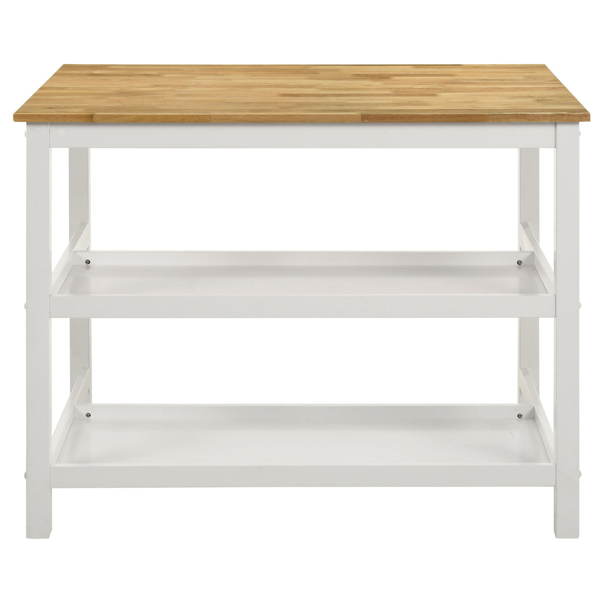 Cowichan - Kitchen Island Counter Table With Pot Rack - White