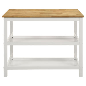 Cowichan - Kitchen Island Counter Table With Pot Rack - White