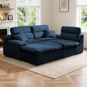 Corner Chaise Sofa With High Backrest