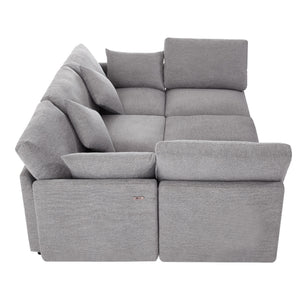 Sectional Sofa Modular U-Shaped With Ottoman & USB Ports