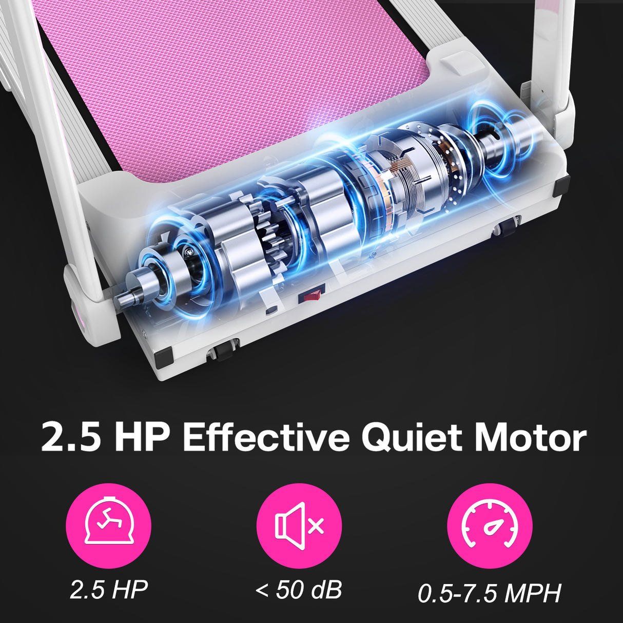 Foldable Treadmill - 2.5HP Electric Folding Running Machine