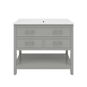 Bathroom Vanity With Ceramic Sink, Tip Out Tray & 2 Full Extension Drawers