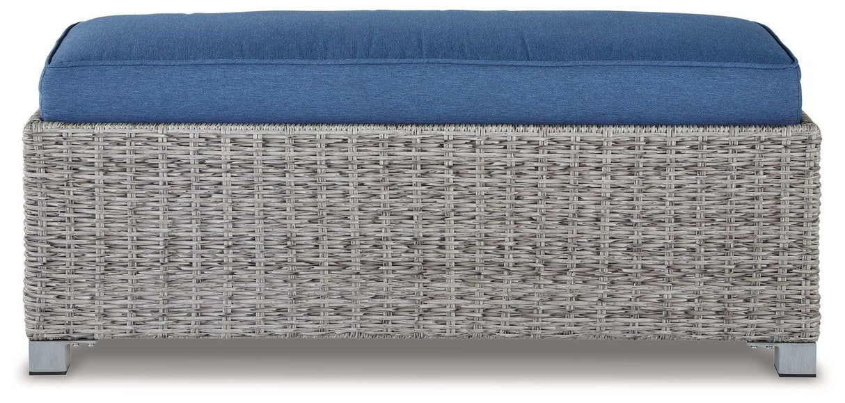 Naples Beach - Bench with Cushion - Light Gray - Best Buy Furniture
