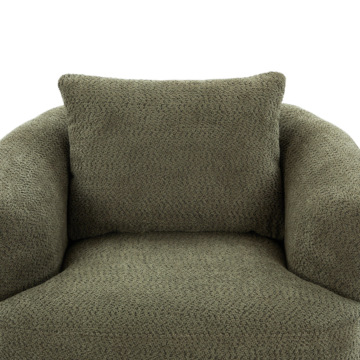 360° Swivel Barrel Sofa Chair With Throw Pillow, Upholstered Accent Chair