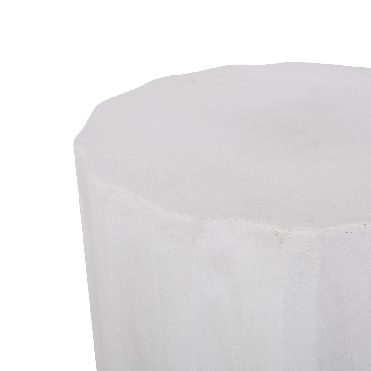 Outdoor Lightweight Concrete Side Table, Antique White