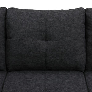 Reversible L-Shaped Sectional Couch with Storage Ottoman, Tufted
