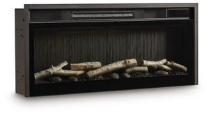 Entertainment Accessories - Fireplace Insert With Faux Birch Log Set - Black - Best Buy Furniture