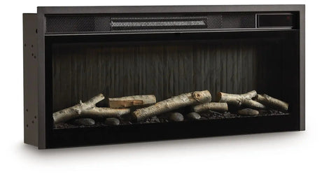 Entertainment Accessories - Fireplace Insert With Faux Birch Log Set - Black - Best Buy Furniture