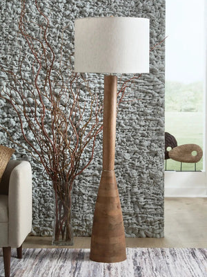Ailsa - Wood Floor Lamp - Natural Brown - Best Buy Furniture