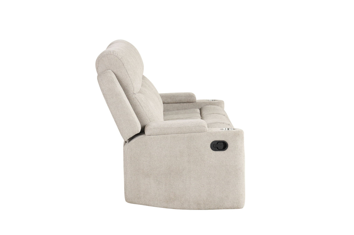 Galya - 3 Piece Living Room Set Sofa Loveseat Chair - Light Gray