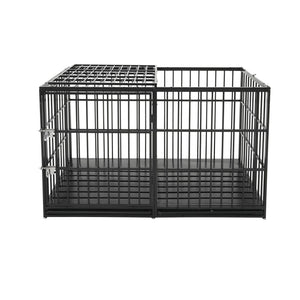 Extra Large Heavy Duty Dog Crate With Removable Pans For Dogs - Black