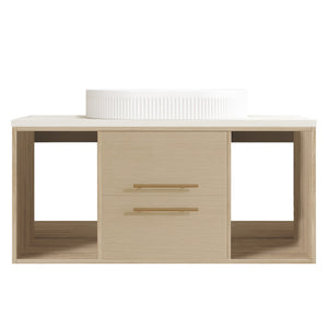 Modern 39.3 Wall-Mounted Bathroom Vanity with Ceramic Sink