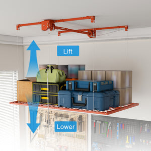 Orange Overhead Garage Storage Rack 4x8 FT