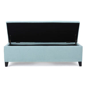 Contemporary Storage Ottoman Bench With Upholstery