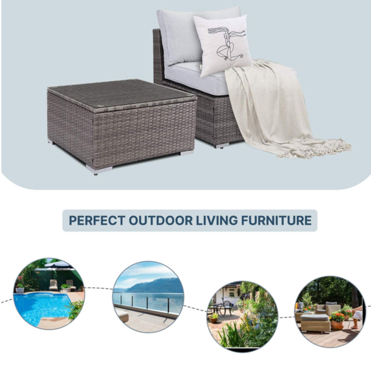 Modern Patio Set With Coffee Table
