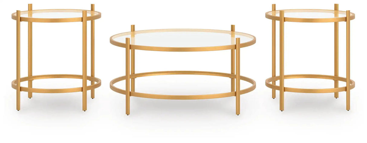 Pearlox - Occasional Table Set (Set of 3) - Gold - Best Buy Furniture