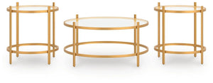Pearlox - Occasional Table Set (Set of 3) - Gold - Best Buy Furniture