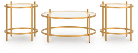 Pearlox - Occasional Table Set (Set of 3) - Gold - Best Buy Furniture
