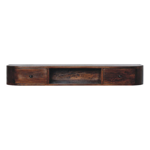 Solid Wood Lunar 2-Drawer Floating Console, 1 Open-slot