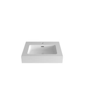 Glossy White Integrated Solid Surface Basin Without Drain & Faucet