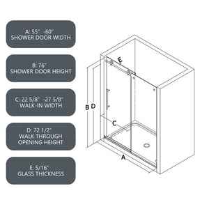 6076 Brushed Shower Door