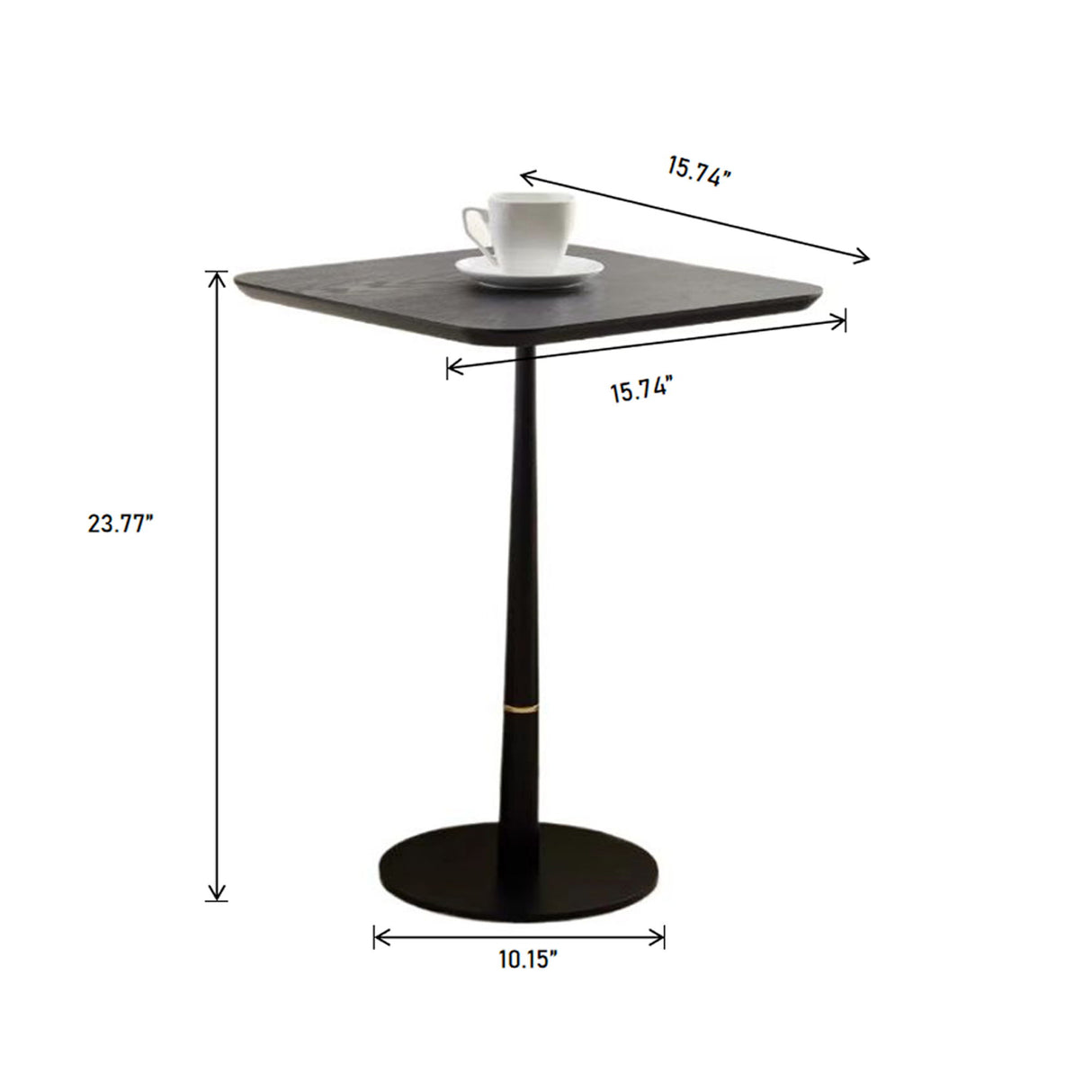 Modern Square Coffee Table And Computer Desk - Black / Gold