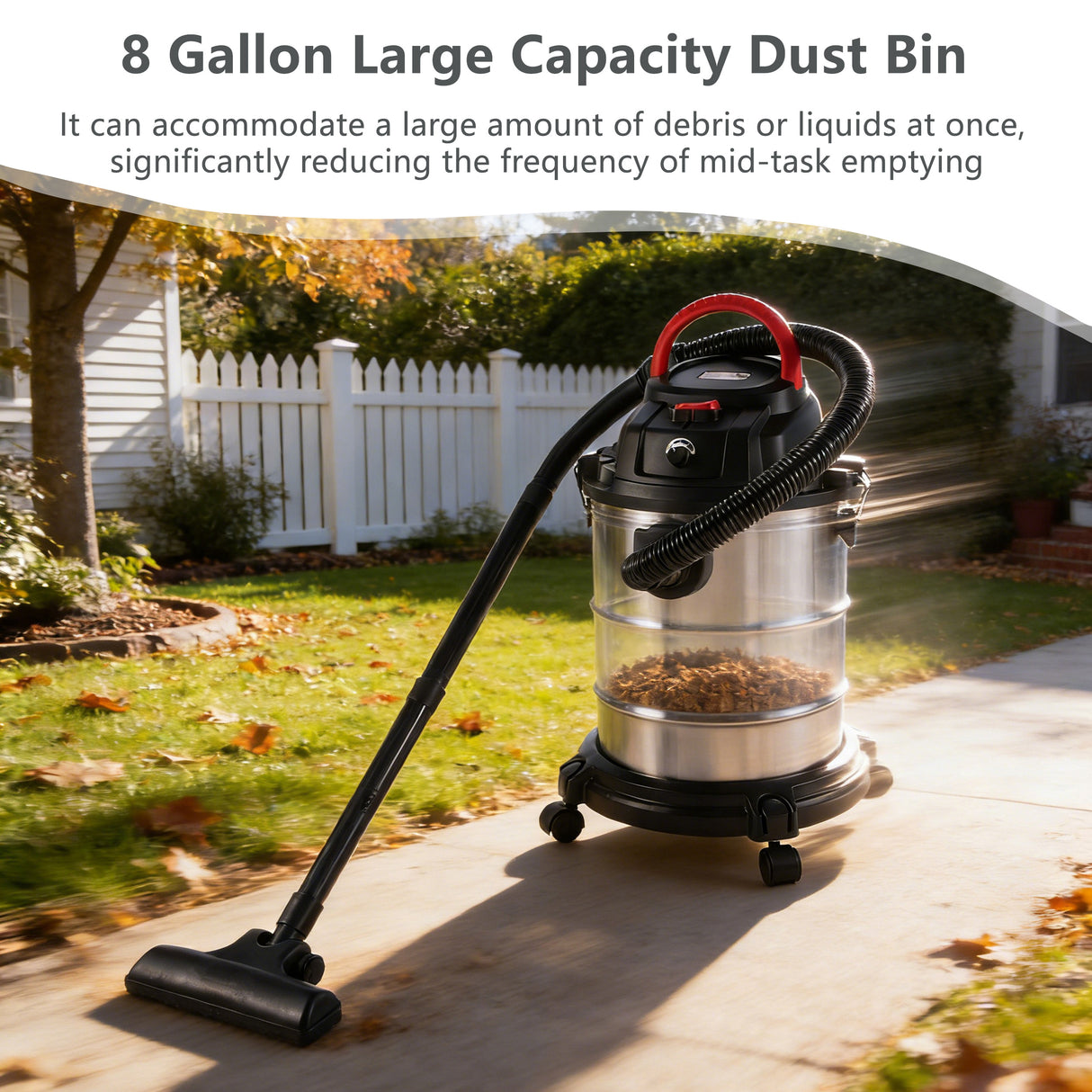 Wet Dry Vac, 8 Gallon, 6 Peak HP, 3 in 1 Shop Vacuum