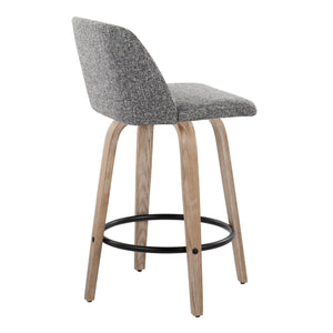 Toriano - Contemporary Fixed-Height Counter Stool & Swivel With Round Footrest (Set of 2)