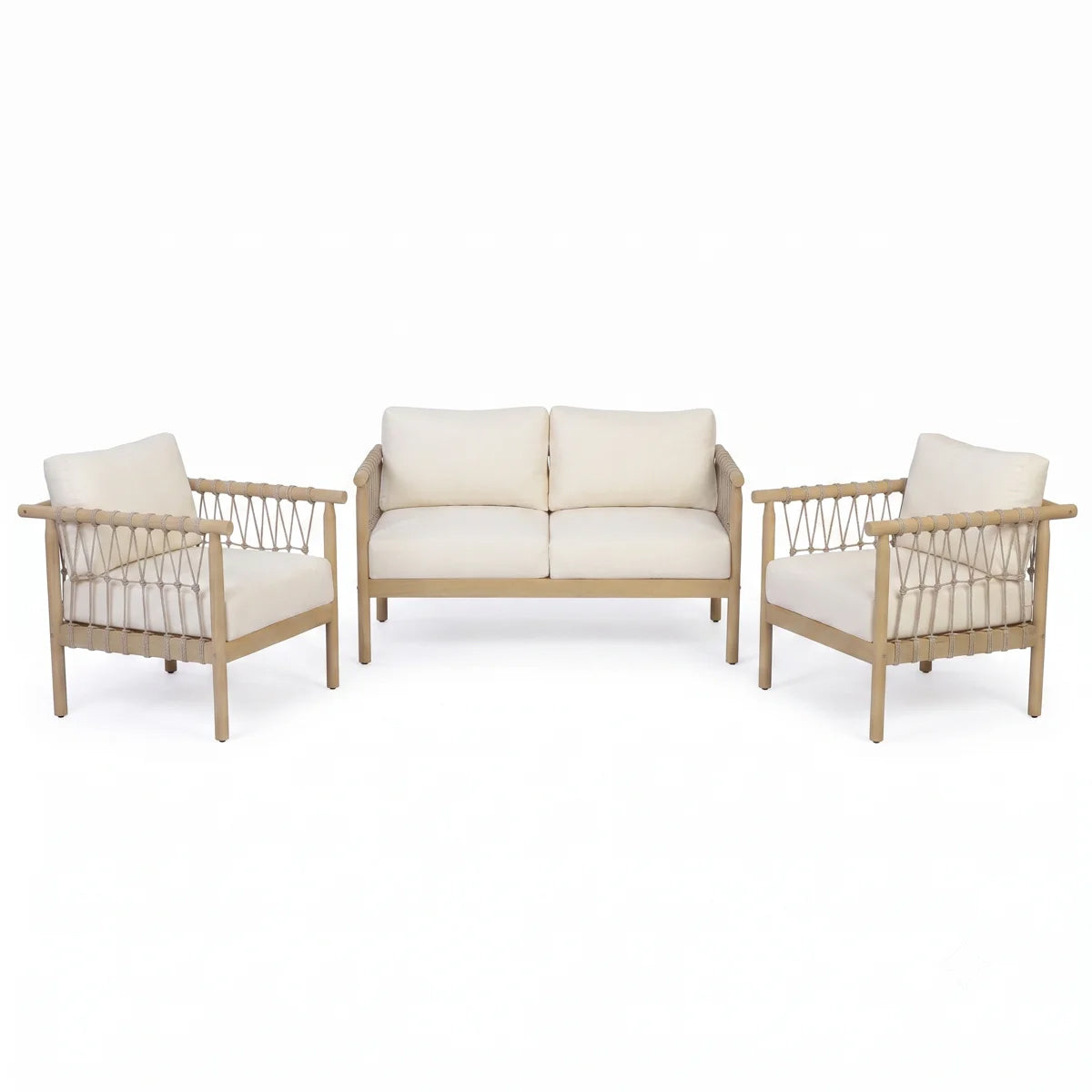 Outdoor Acacia Wood 3-Piece Furniture Set